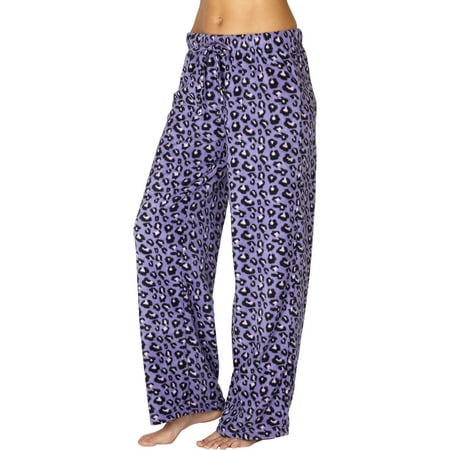 INTIMO Womens Zebra-Print Microfleece Pajama Pant Purple L INTIMO Womens Zebra-Print Microfleece Pajama Pant Purple L